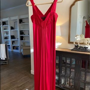 Never worn in my closet red evening dress floor length from BCBG size Small!